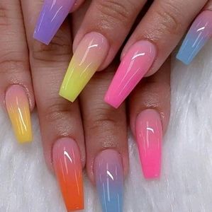 24pc long coffin fake nail: & 1pc nail file : & 1 sheet tape